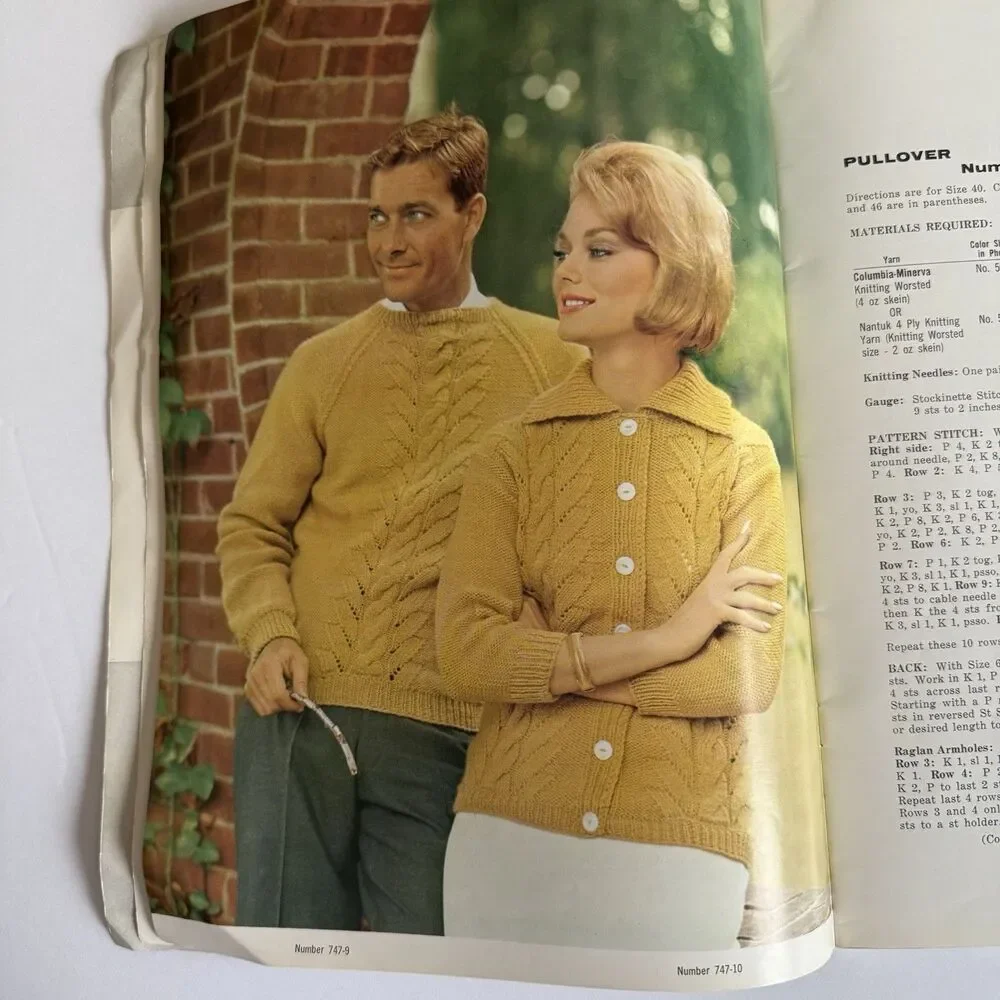 Vtg 1960s Columbia Minerva Festival Of Sweaters 747 Knitting Pattern Booklet